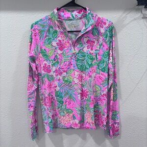 Lilly Pulitzer Pink and Green Floral Sweatshirt